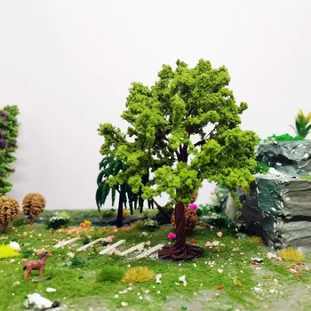 Поезд елки модель дерева Архитектурная сцена Пейзаж своими руками миниатюрная модель пейзажа материалы Хобби творческая игрушка ручной работы