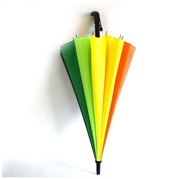 Полуавтоматический зонт Rainbow Umbrella с 16 костями, прямой зонт с длинной ручкой для мужчин и женщин