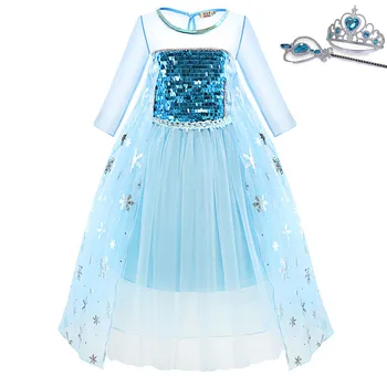 Праздничное платье принцессы для косплея для маленьких девочек, одежда для детского дня рождения, платье с цветочным узором, Одежда для детей, Рождественский костюм