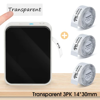 Принтер прозрачных наклеек P15 Портативный мини-принтер этикеток P15 Bluetooth Термопринтер для наклеивания этикеток с прозрачной этикеточной лентой