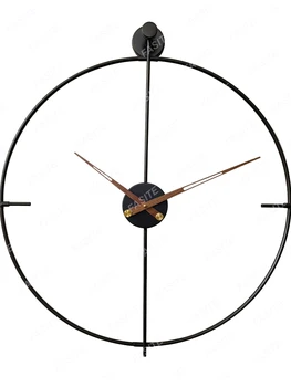 Простые настенные креативные настенные часы в скандинавском стиле, железные Художественные Металлические настенные часы в испанском стиле, ресторан, спальня с одним кольцом для украшения дома