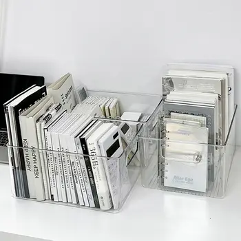Пылезащитный ящик для хранения, портативный прозрачный чехол для хранения большой емкости, органайзер, Многофункциональная корзина для файлов, бытовая