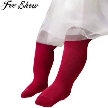 Рождественские мягкие колготки для маленьких девочек, хлопковые колготки на шнуровке, детские леггинсы, осенне-зимние носки для девочек, чулки для новорожденных