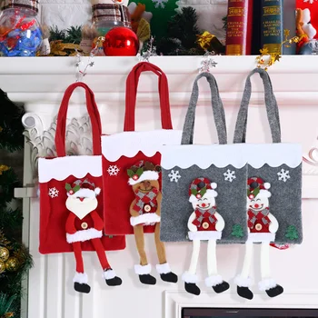Рождественские сумки-тоут с Оленем Санта-Клауса 2023, Рождественские Подарки, Веселое Рождественское Украшение для дома, Рождественская лампа Navidad, Новый год 2024
