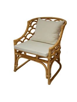 Ротанговый стул в японском стиле, стул из натурального ротанга, подлокотники, спинки, кресло для отдыха для одного человека для семей с проживанием в семье