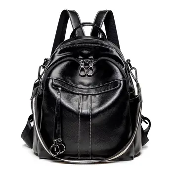 Рюкзак из искусственной кожи 30*14*28 Женский рюкзак, мягкая высококачественная сумка на плечо из искусственной кожи, модная дизайнерская сумка на молнии