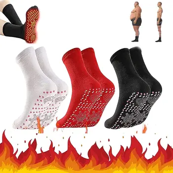Самонагревающиеся носки Для мужчин и женщин, массаж ног, магнитотерапия, Оздоровительные носки с нескользящими точками, снимающие усталость От Зимней лихорадки, Теплое снаряжение