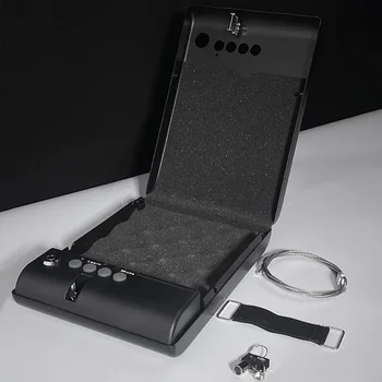 Сейф для пистолета с паролем OS100C-2 Четырехзначный Резиновый Ключ 2 В 1 Цельнометаллический Сейф Для Хранения Личных Вещей И оружия