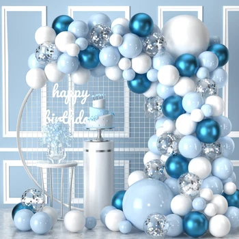 Синие воздушные шары, гирлянда, арка, декор для вечеринки по случаю Дня рождения, Детская свадьба, Принадлежности для вечеринки по случаю Дня рождения, Детский душ, Мальчик, Латексный воздушный шар Globos