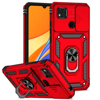 Скользящая Камера Защищает Чехол Для Телефона Xiaomi Redmi 9C 9 C Redmi9C Кольцевой Держатель Подставка Противоударная Задняя Крышка Для Чехлов Redmi 9C