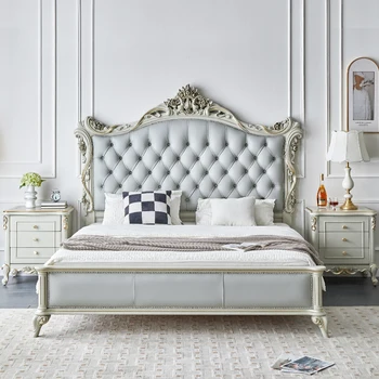 Современная Королевская Кровать Европейская Двуспальная Кровать King Bed Высокого Класса С Изголовьем Twin Double Girl Sleeping Letti Matrimoniali Мебель Для Спальни