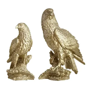 Статуэтка скандинавского орла, статуэтка из золотой смолы, скульптура для помещений, украшение офиса