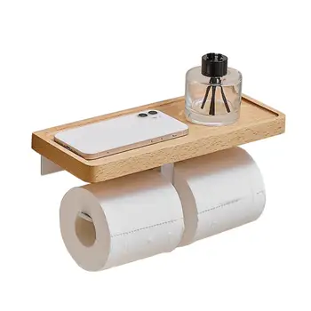 Стеллаж для хранения в ванной Водонепроницаемая Простая в установке подставка для салфеток Полка для домашнего туалета для телефона с подставкой для рулонной бумаги