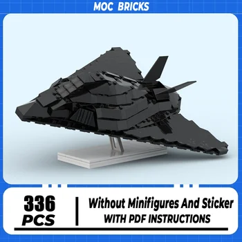 Строительные блоки Moc Военной серии F-117 Nighthawk Модель технологического истребителя Кирпичи для сборки реактивных самолетов своими руками Игрушки Подарки