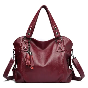 Сумка с верхней ручкой, винтажные женские сумки-мессенджеры с кисточками, женские кожаные сумки через плечо, женская дизайнерская сумка-тоут