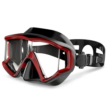 Трехлинзовая сварочная маска из закаленного стекла для подводного плавания на водных лыжах Для взрослых, панорамные противотуманные очки для подводного плавания, подходящие для мужчин.