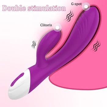 Фаллоимитатор G Spot с кроликом, вибратор для женщин, стимулятор клитора, массажер влагалища, двойная вибрация, женская мастурбация, секс-игрушки для взрослых
