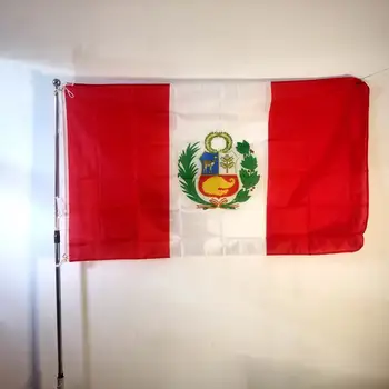 Флаг Перу 150x90 см на полиэтилен Флаг Перу двухсторонний баннер из полиэстера с принтом для украшения
