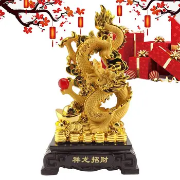 Фэн-Шуй Золотой Дракон, Китайский Новый Год, Символ Удачи, Дракон, Китайский Зодиак, Двенадцать Статуй, Золотые Статуи Дракона, Животные