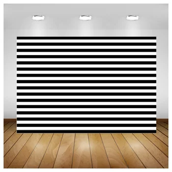Черно Белые горизонтальные полосы Предупреждающие линии Фоновый рисунок Графический Современный портрет для вечеринки по случаю Дня рождения Реквизит для фотостудии