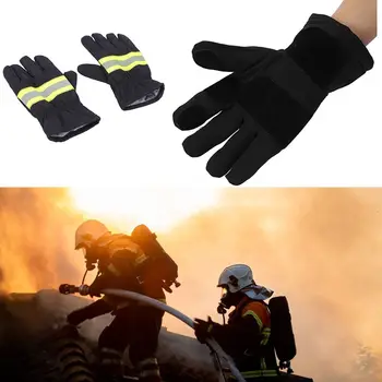 Черные перчатки пожарного, тренировочный светоотражающий ремешок для пожарных, огнестойкие перчатки, износостойкие утолщенные огнестойкие перчатки