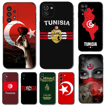 Черный чехол из Тпу Для Samsung Galaxy F23 M12 M22 M23 M32 4G M52 5G M30S M21 A04s с флагом Туниса