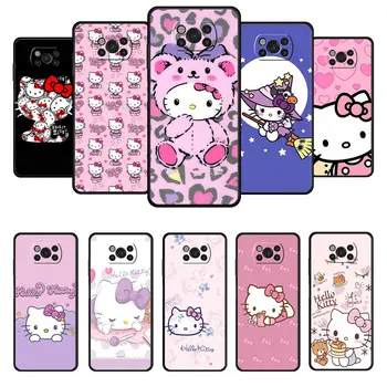 Чехол для Телефона Xiaomi Poco X3 NFC X4 M4 F3 GT Pro Pocophone F1 Для MI C40 12 Note 10 В Мультяшном Розовом стиле Hello Kitty
