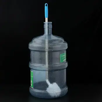 Щетка для чистки бутылок с водой объемом 5 галлонов, нейлоновая щетина и гибкие щетки для чистки бутылок с ручкой из нержавеющей стали