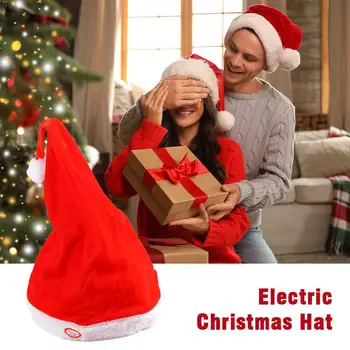 Электрическая Рождественская шляпа Музыкальный Танец Рождественский Клаус Рождественская шляпа Детское Пение Рождественская шляпа Качели Электрическая шляпа H3j3