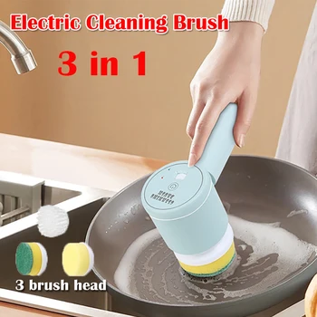 Электрическая щетка для чистки, Перезаряжаемая Щетка для мытья посуды, Автоматическая щетка Для чистки вытяжки, плиты, плитки, кухни, ванной Комнаты