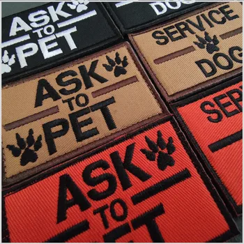 Эмблемы служебных собак для одежды Значки домашних собак на рюкзаке Наклейки Клейкая лента для крепления Вышивка рабочей собаки Нашивки Аппликации
